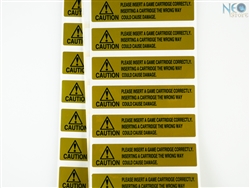 Gold warning label / sticker for Neo-Geo cartridge English version by DGE