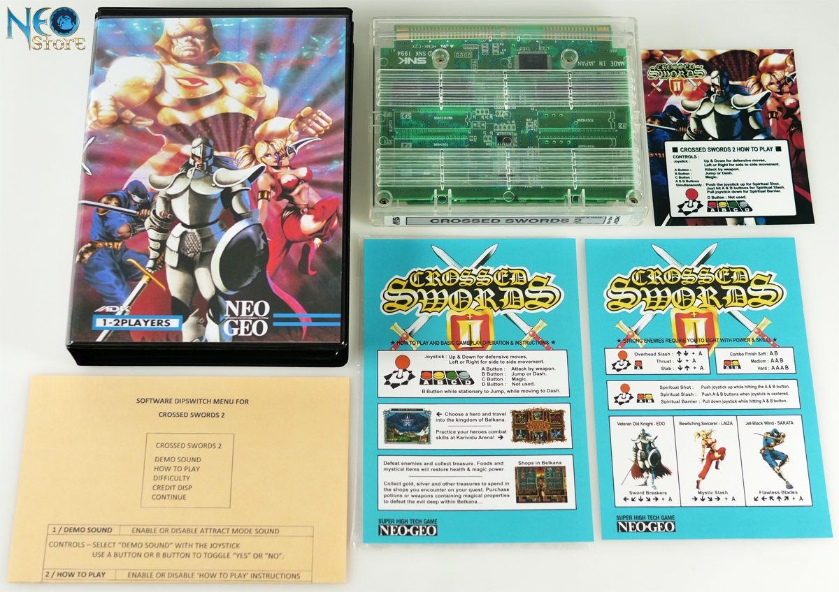 SOLD - Neo Geo MVS Crossed Swords 2 - Convert - Full kit