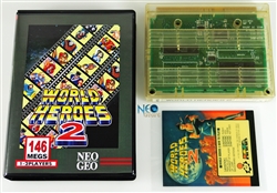 Cartouche MVS WORLD HEROES 2 USA - NeoGeo MVS - État Bon (dommage Sur L'autocollant)